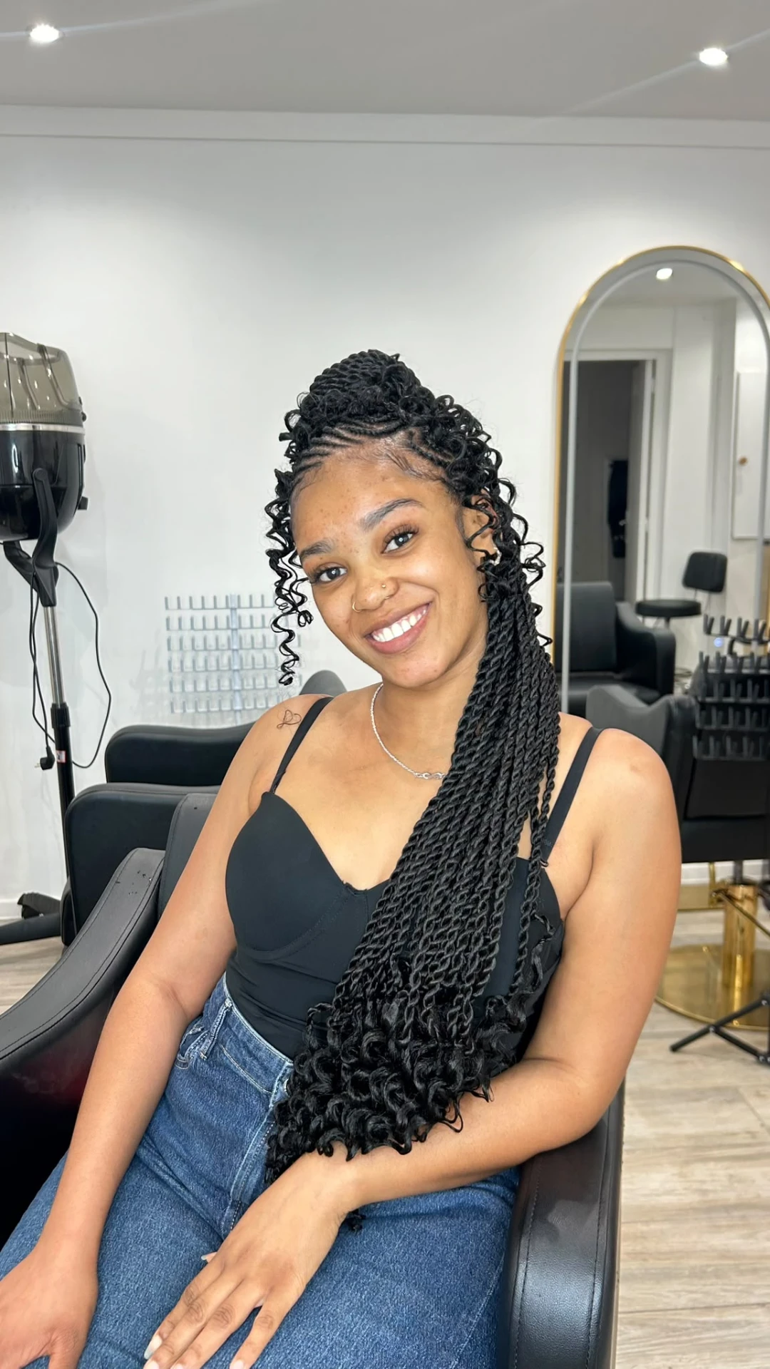 Fulani braids réalisées chez FF Beauty